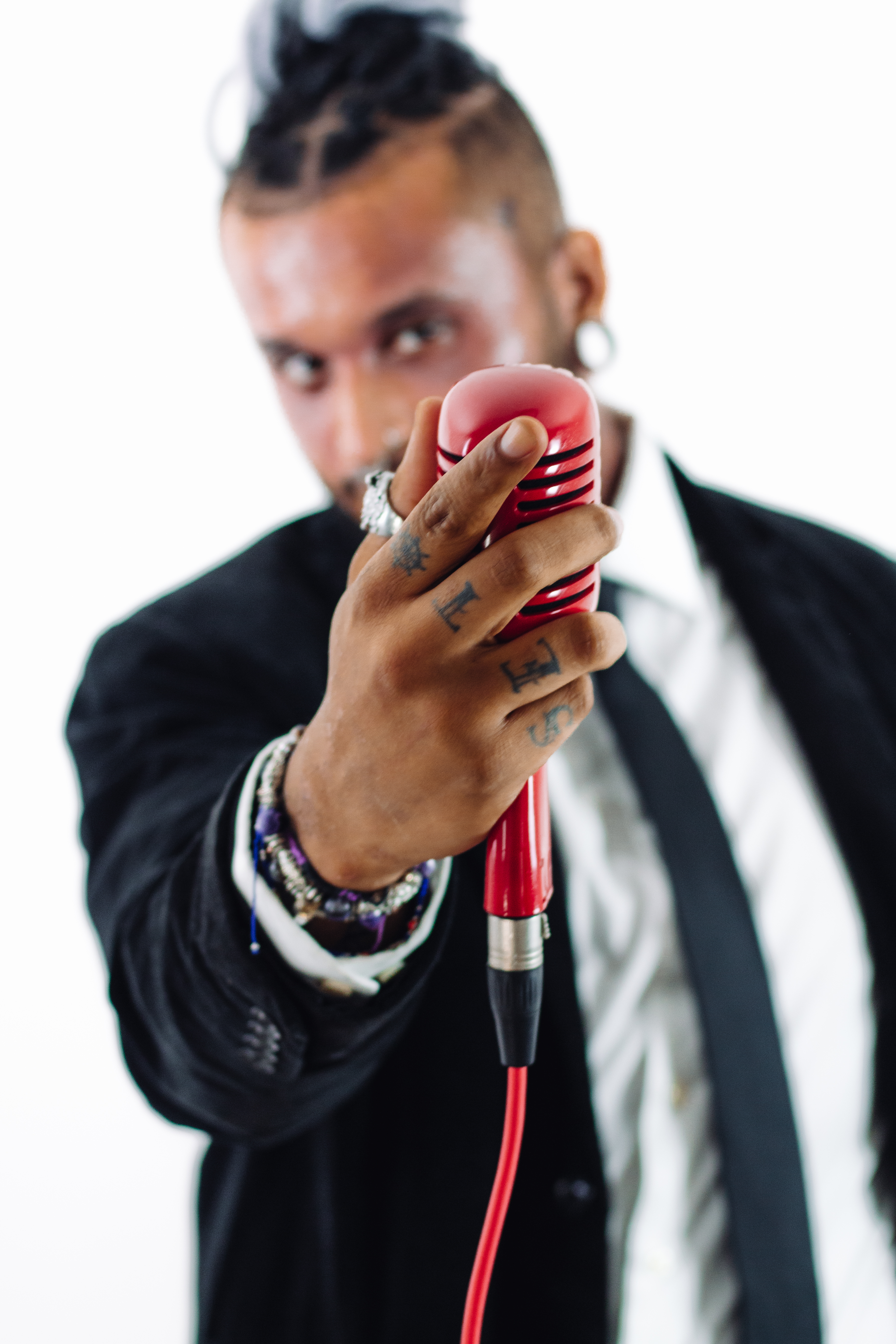 Danny Moon close-up with microphone